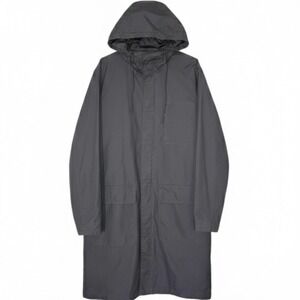 Club Room Trench Coat Jacket Mens XL Denmark Raincoat Hooded Grunge Liquid Gray